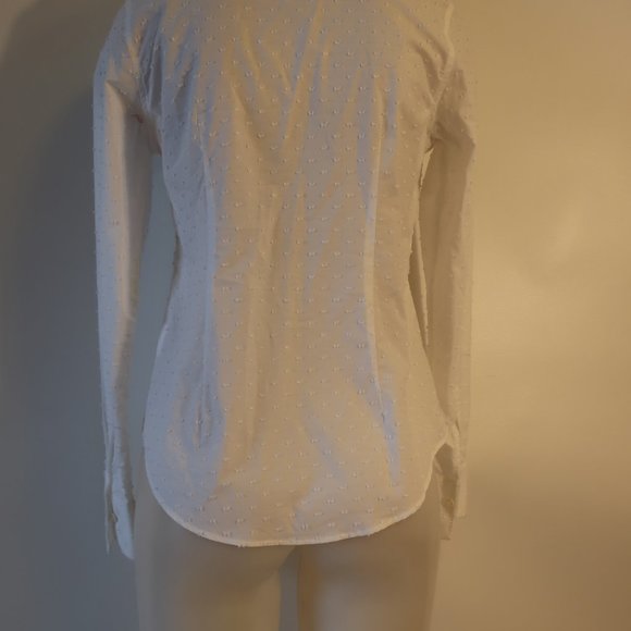 NWT Womens Shari's Place Spmar White French Knot Dot Button Shirt Top 42 US/M * - Picture 9 of 10